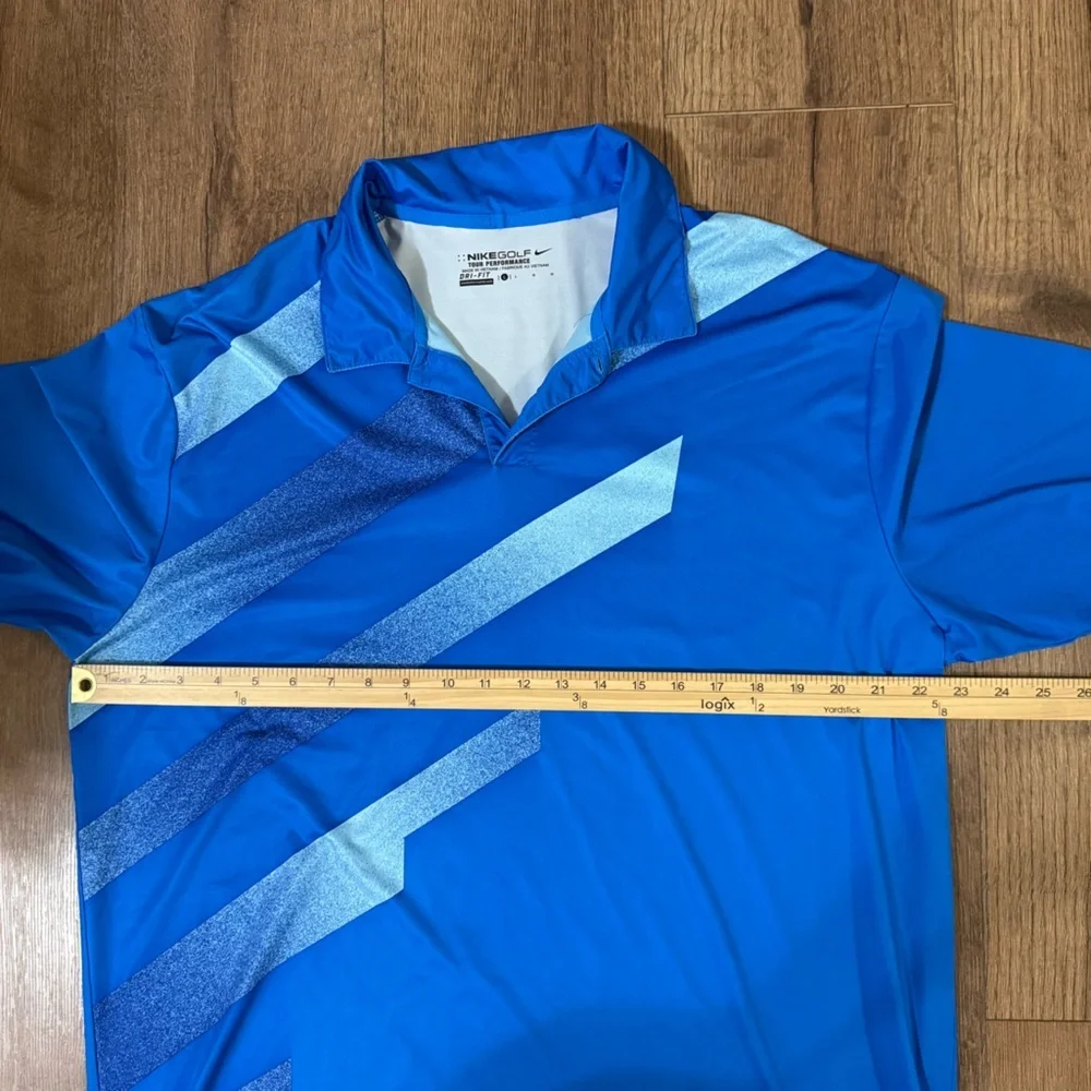 NIKE GOLF blue dri-fit polo‎ top